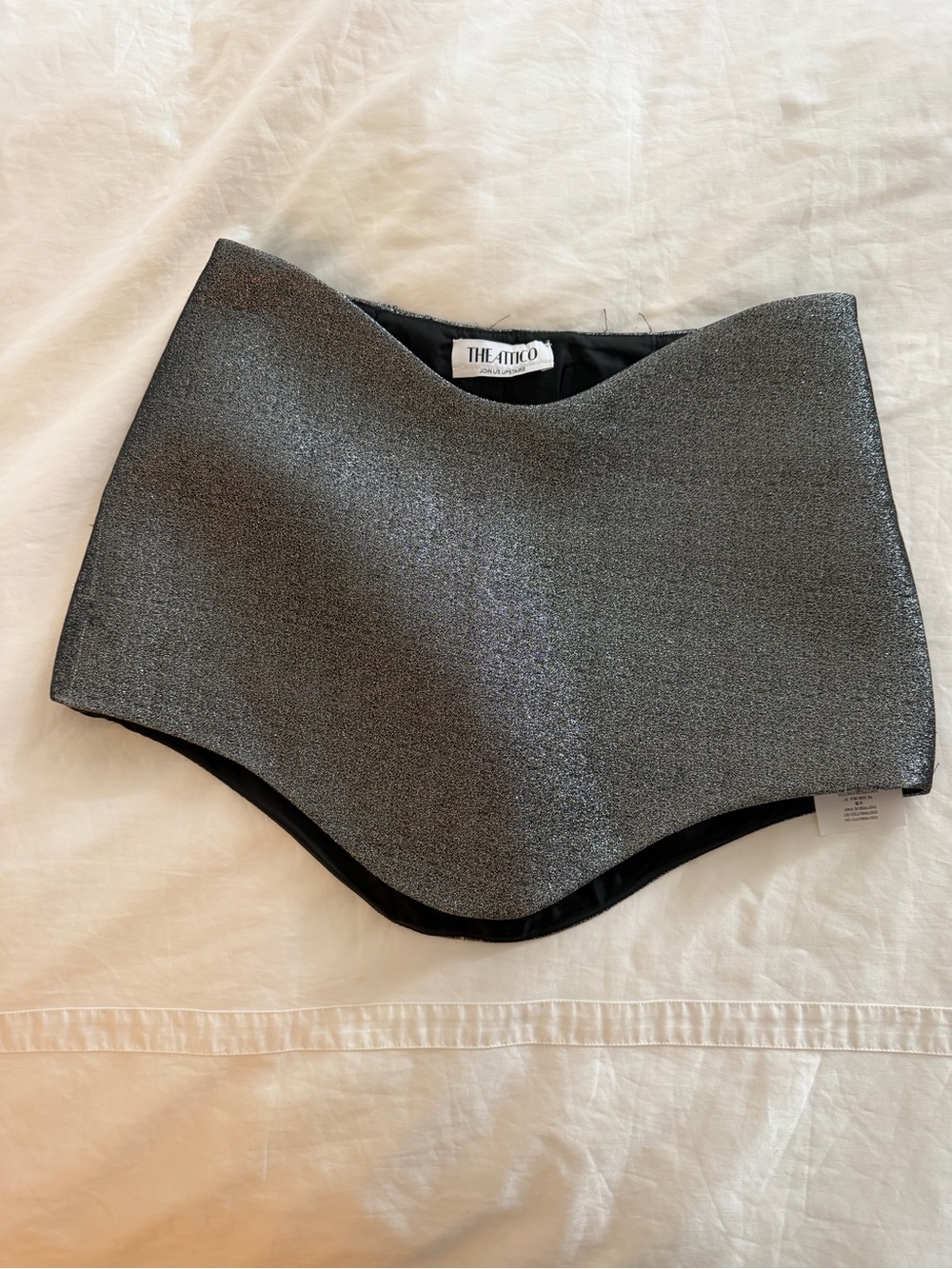 The Attico Silver Metallic mini skirt